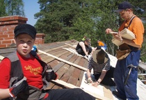 Kuuma toukokuinen talkoolauantai.